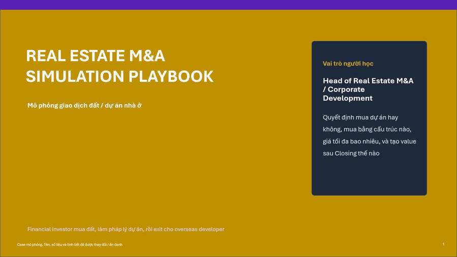 Real Estate M&A Simulation Playbook